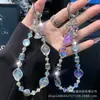 Colgante de Flor Cadena para Teléfono Móvil Cadena para Funda de Teléfono Móvil Nueva Cadena de Llavero con Perlas de Cristal Cadena Corta de Lujo Ligero Colgante para Teléfono Móvil de Mujer