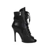 Pedido extranjero de Amazon otoño e invierno 2026 zapatos de baile con tacón integrado de personalidad, tacones de aguja con cordones, botas de corte bajo para mujer