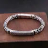 Pulseira Masculina, Design de Nicho Vintage, Padrão de Paz Osso de Dragão Corrente Tecida, Moderna para Homens e Mulheres, Novo Estilo, Direto do Fabricante, Estilo Chinês