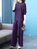 Vestido de Primavera de Alta Calidad para Madre de Mediana Edad de Manga Media de Algodón Mercerizado Estilo Nuevo Estilo Occidental Reductor de Edad Elegante Traje Casual de Moda