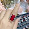 Anel de cor camélia de luxo tesouro imitação de rubi feminino design medieval dama jantar corindo vermelho anel versátil