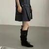 Botas de Caballero para Mujer Rodilleras Estilo Retro Coreano de Moda 2026 con Punta Fina, Hebilla de Cinturón Adelgazante y Diseño que Aumenta la Altura