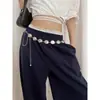 Cinto de metal prateado com concha, estilo verão, estilo praia, para todos os estilos, acessórios Spice Girl, de alta qualidade, para mulheres