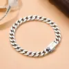 Pulsera de Cadena Tejida Estilo Retro Punk Enlace Cubano Liso Tipo Látigo de Caballo Diseño Personalizado Hip Hop de Moda Venta Directa de Fábrica