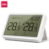 Termómetro Electrónico Deli para Uso Doméstico, Termómetro Digital, Medidor de Temperatura para Niños, Pantalla Precisa de Temperatura y Humedad