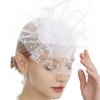 Sombrero de malla con diseño de explosión de Amazon, estilo europeo y americano, estilo retro con plumas para novias, para fiestas de té, cenas y peinados.