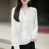 Cárdigan de lana de punto fino, cuello redondo, con cremallera, suéter para mujer, otoño/invierno, texturizado, corte holgado, manga larga, top versátil
