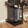 Suporte para torre de computador, suporte de camada dupla, rack de armazenamento de mesa móvel sob a mesa