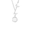 Colar Original Pé de Borboleta Prata 999 Feminino Design de Nicho Luxo Leve Calcedônia Corrente Clavicular Estilo Ins Pingente de Flor