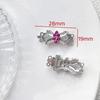 Hebilla de perla de circonita con incrustaciones dobles chapada en oro, hebilla de perno, hebilla de conexión para collar, joyería DIY, pulsera, collar, accesorios