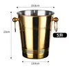 Balde de gelo em aço inoxidável, design elegante, adequado para bares, champanhe, uso comercial, cerveja, vinho tinto e uso doméstico; um pequeno balde de gelo criativo para fazer cubos de gelo