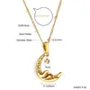 Venta Caliente Transfronteriza Collar de Gama Alta al por Mayor Moda Joyería para Mujer Collar de Acero Inoxidable Chapado en Oro Collar con Colgante de Estrella y Luna