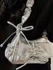 Bolsa de Ombro Plissada para o Trabalho Feminina 2026 Nova Moda Bolsa Transversal com Laço Bolsa de Mão de Alto Valor