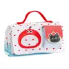 Cute estuche para lápices de gato con tapa abatible magnética, gran capacidad, portátil, bolsa para lápices impermeable, bolsa de almacenamiento de papelería de dibujos animados para estudiantes de primaria