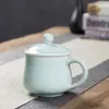 Taza de Té de Celadón Longquan, Taza de Cerámica para Oficina, Taza para Beber y Té Casera Estilo Chino, Taza de Café de Gama Alta Estilo Antiguo