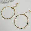 Dazan Moda Transfronteiriça Europeia e Americana Estilo Retro Simples Torcido Corrente com Pérola Malachite Céu Estrelado Torcido Tornozeleira