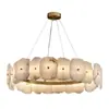 Lámpara de araña de mármol de cobre puro de lujo ligero, estilo chino nuevo, diseño post-moderno, para sala de estar, comedor, simple y elegante, luz para hogar de villa