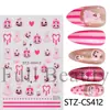 FULL BEAUTY Pegatinas para Uñas 3D Halloween Calabaza Rosa Fantasma Lindo Forma de Corazón Pegatinas para Uñas