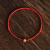 Pulsera de Hilo Rojo de Madera de Durazno Viejo de la Montaña Putuo para Hombres y Mujeres, Cuentas para Cambiar la Suerte, Protección del Año del Zodiaco, Seguridad, Buena Suerte, Cuerda Tejida para la Mano