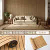 Adesivos de Parede Grelha 3D com Textura de Madeira à Prova d'Água Autoadesivos Transfronteiriços Papel de Parede Embossado Decoração de Parede de Fundo de TV