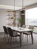 Juego de Mesa y Sillas de Pizarra Delifeng, Moderno y Sencillo, Rectangular, para 6 Personas, Mesa de Comedor de Madera Maciza de Fresno Blanco para Restaurante