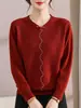 Novo suéter de outono para mãe, blusa básica feminina de cor sólida, top de malha estiloso para outono e inverno, plus size, para mulheres de meia-idade e idosas