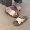 Sandalias Cruzadas de Suela Gruesa Estilo Étnico para Verano Femenino Ropa de Exterior Vacaciones en la Costa Sandalias Bohemias con Faldas Zapatos de Hada