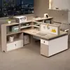 Escritorio y Silla Modernos Sencillos para Personal Estación de Trabajo para Empleado de Oficina Cabina de Estación de Trabajo con Pantalla para 4/6 Personas Escritorio Financiero