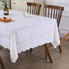 [Flor de Peonía Máquina Redonda] Mantel Calado Blanco Estilo Ins Cojín de Encaje Cuadrado Mesa de Café de Casa Mantel Simple