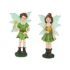 Set Creativo de Dos Decoraciones de Elfo y Hada Flor para Pareja, Artesanías de Resina para Jardín, Patio Exterior, Adornos