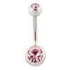 Anillo para el Ombligo Doble Diamante Uña para el Ombligo Varilla de Acero Inoxidable Médico Perforación Corporal Joyería de Danza del Vientre Europea y Americana