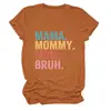 Mama Mamãe Mãe Amazon Ebay Site Independente Moda Versátil Feminina Gola Redonda Manga Curta Camiseta Camisa Base