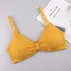 Ropa interior de tirante de hilo con cremallera en el pecho para niña estudiante, color caramelo, deportiva, sexy, sujetador, chaleco de belleza, top de tubo