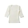 Atacado de Roupas Femininas Transfronteiriças Estilo Europeu e Americano Camiseta com Gola U e Manga Média Nova Moda Primavera 2026 Top Versátil Emagrecedor
