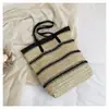 Bolsa de Palha Tecida Grande Capacidade Estilo Coreano Nova Moda Feminina Fabricante Atacado Bolsa de Praia para Férias na Praia Bolsa de Palha Tecida Casual de Ombro Único
