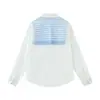 Camisa Branca de Manga Longa Estilo Americano Preguiçoso com Xale Catteeius para Homens e Mulheres, Camisas Casuais de Casal para Primavera e Outono
