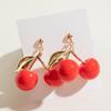 Europa y Estados Unidos moda dulce transfronteriza acrílico personalidad lindo cereza roja temperamento Joker regalo de San Valentín aretes