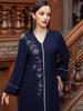 Vestido Retrô Ba5218 Azul Marinho Decote V em Estoque para Roupas Femininas