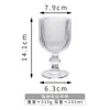 Taza de Helado Vintage Ins con Patrón Vertical de Pie Alto Copa de Champaña Copa de Cristal para Postre Taza de Helado de Yogur Copa para Bebidas Frías Vaso de Agua