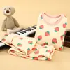 Ropa interior térmica para niños Ropa para niños Traje engrosado con forro polar Ropa de otoño para niños Pantalones largos Ropa de invierno para niñas Traje de dos piezas base a la moda