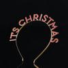 Diademas con Letras Brillantes Navideñas Europeas y Americanas Transfronterizas Accesorios para el Cabello de Fiesta Venta al por Mayor