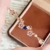 2026 Nova Pulseira Flor Colorida com Pedras Preciosas para Mulheres, Joia Exclusiva de Alto Padrão Empilhável Pulseira Dopamina