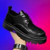 Sapatos de couro de outono masculino casual derby vestido de negócios high-end cabeça grande casamento noivo pé largo cabeleireiro estilo hong kong