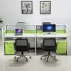 Mesas de Trabalho com Quatro Lugares, Telas Dupla Face, Mesas de Estação de Trabalho para 24 Pessoas, e Combinações de Mesa e Cadeira para Funcionários