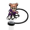 Novo agente mental desenho animado à prova de poeira palha boné faça você mesmo criativo desenho animado palha fivela decorativa silicone palha plug
