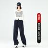 Pantalones de Chándal Ankesela Plátano Rojo para Mujer Otoño e Invierno Forrados de Polar Nuevos de Tiro Alto Pierna Ancha Rectos Casuales Versión Estrecha Pantalones Hoz