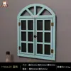 Tecido de fundo de janela falsa parede decoração madeira 3D tridimensional moldura de janela falsa pastoral pendurado na parede ferro retrô Interno