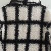 Otoño e Invierno 2025 Nuevo Moda Callejera Europea y Americana para Mujer Abrigo Largo de Felpa a Cuadros Blanco y Negro W050 9561