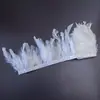 Accesorios de Ropa con Borde de Lycra Blanca Accesorios para Manualidades Hechos a Mano Accesorios de Plumas Encaje 2 Yardas Pluma de Pollo Blanca Material Decorativo Blanco