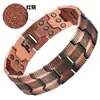 Pulsera Antigua de Cobre Rojo de Venta Caliente Transfronteriza Textura Finamente Tallada en Forma de Cruz Pulsera Magnética Completa para Pareja Venta al por Mayor